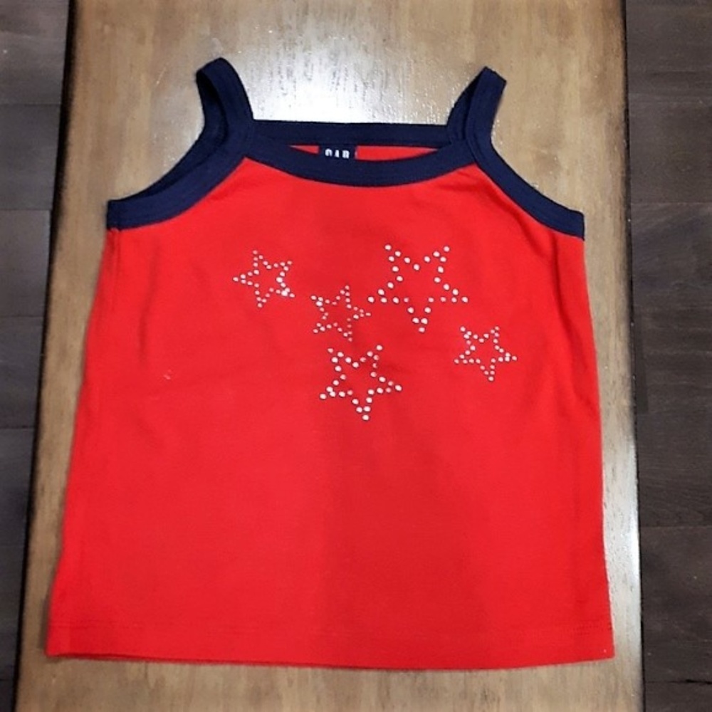 Red and Blue Tank Top with Sequin Stars